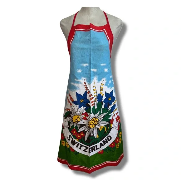 Vintage Floral Switzerland Apron - Picture 1 of 11